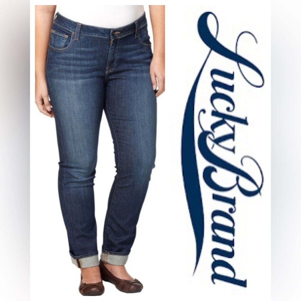 Lucky Brand Ginger Straight Leg Plus Size Denim Jeans Size 14W